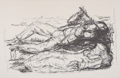 une image représentant un dessin en noir et blanc de deux personnes allongées par terre