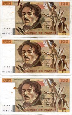 France. 100 Francs Delacroix. F.