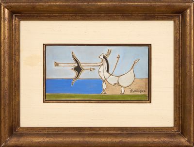 Oscar Dominguez (1906-1957) La Flèche de l'amour 1950 Huile,…