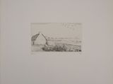 an image of a drawing of a house in a field