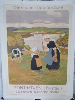 une photo d'un tableau représentant une femme et deux vaches