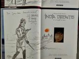 two pages of a book with a drawing of a man and a horse