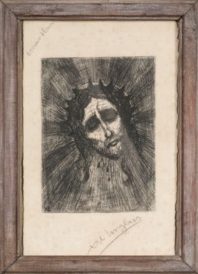 une image représentant un dessin d'un crâne coiffé d'une couronne d'épines