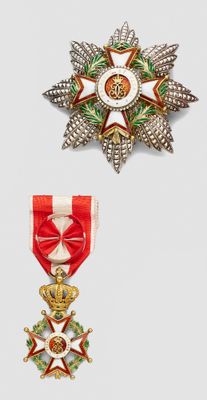 two medals and a star on a white background