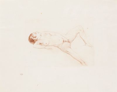 un dessin représentant un homme allongé par terre