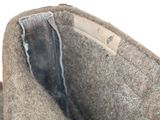 a close up view of a purse with a leather handle