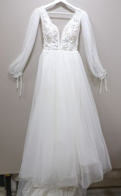 MARIAGE - Robe de mariée style bohème à manches longues en t…