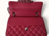 chanel red quilted leather handbag with chain strap