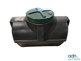 an image of a black water tank with a green lid
