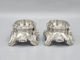 pair of antique silverplated candlesticks