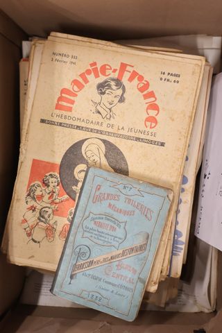 Lot environ de 30 cartons : revue à la campagne, histoire, romans...