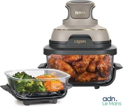 an image of a food processor and a container of food