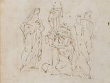 un dessin représentant un crucifix avec un homme sur la croix
