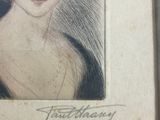 portrait of a woman in a black dress with a hat on