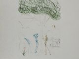 un dessin représentant un homme et une femme debout sous un arbre
