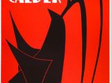 une affiche noire et rouge représentant un homme en costume tenant une canne
