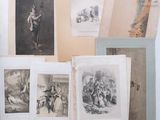 many pictures of people and animals on the pages of a book