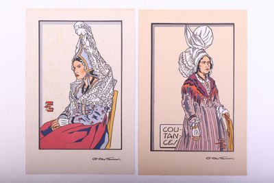 deux photos d'une femme en turban et d'un homme en turban assis sur une chaise