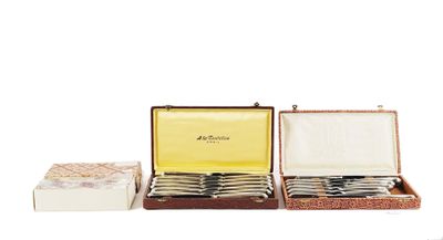 three different types of silverware in a case