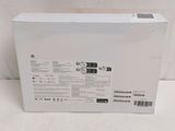 the back of a white box with a black and white label on it