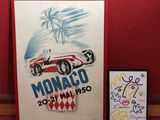 a picture of a picture of a racing car and a picture of a palm tree