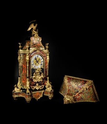 IMPORTANT CARTEL ET SA CONSOLE dit “Cartel aux chevaux” en marqueterie