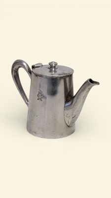ERCUIS Théière individuelle en métal argenté, la panse lisse…