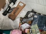 a box full of assorted items sitting on the floor