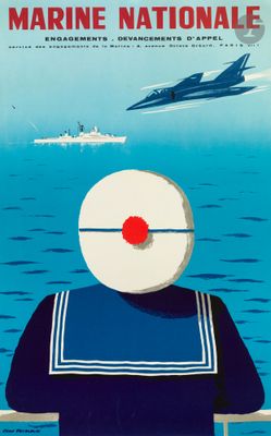 an image of a poster of a sailor looking out over the water
