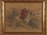 painting of a man on a horse with a spear in his hand