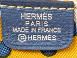 hermes ' s paris made in france tie with blue and yellow polka dots