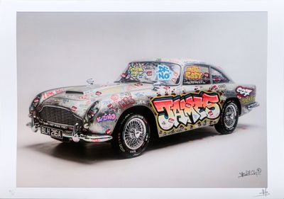 un dessin représentant une voiture recouverte de graffitis
