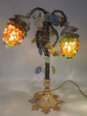 an image of a lamp that has grapes on it