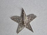 an image of a silver star shaped object on a white surface