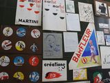 many different types of stickers on the wall
