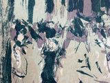 a painting of a group of people walking down a street