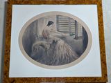 peinture d'une femme assise sur une chaise devant une fenêtre