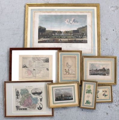 Lot de 8 gravures encadrées dont le pont de la Samaritaine, … - Photo 1