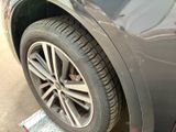 a close up of a car tire on a ramp