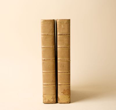 deux vieux livres posés l'un sur l'autre sur une surface blanche
