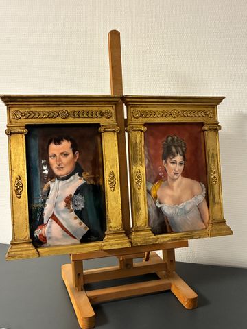 Camille FAURE (1874-1956) « Madame Récamier et Napoléon ». En pen...