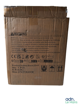 a cardboard box that has a picture of a cat on it