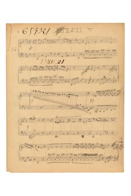 une vieille partition sur laquelle figurent des notes et des annotations