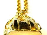 an image of a gold plated necklace with the word lannel paris on it
