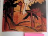 a picture of a painting on the wall with a pink post - it