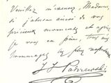 une vieille lettre manuscrite du président des États-Unis