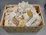 a box full of assorted items sitting on a table