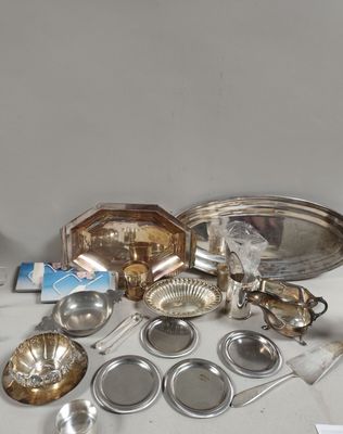 a table with a lot of silverware on it