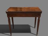 une image représentant une table en bois sur fond gris