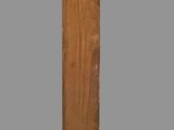 a wooden clock that is on display on the wall